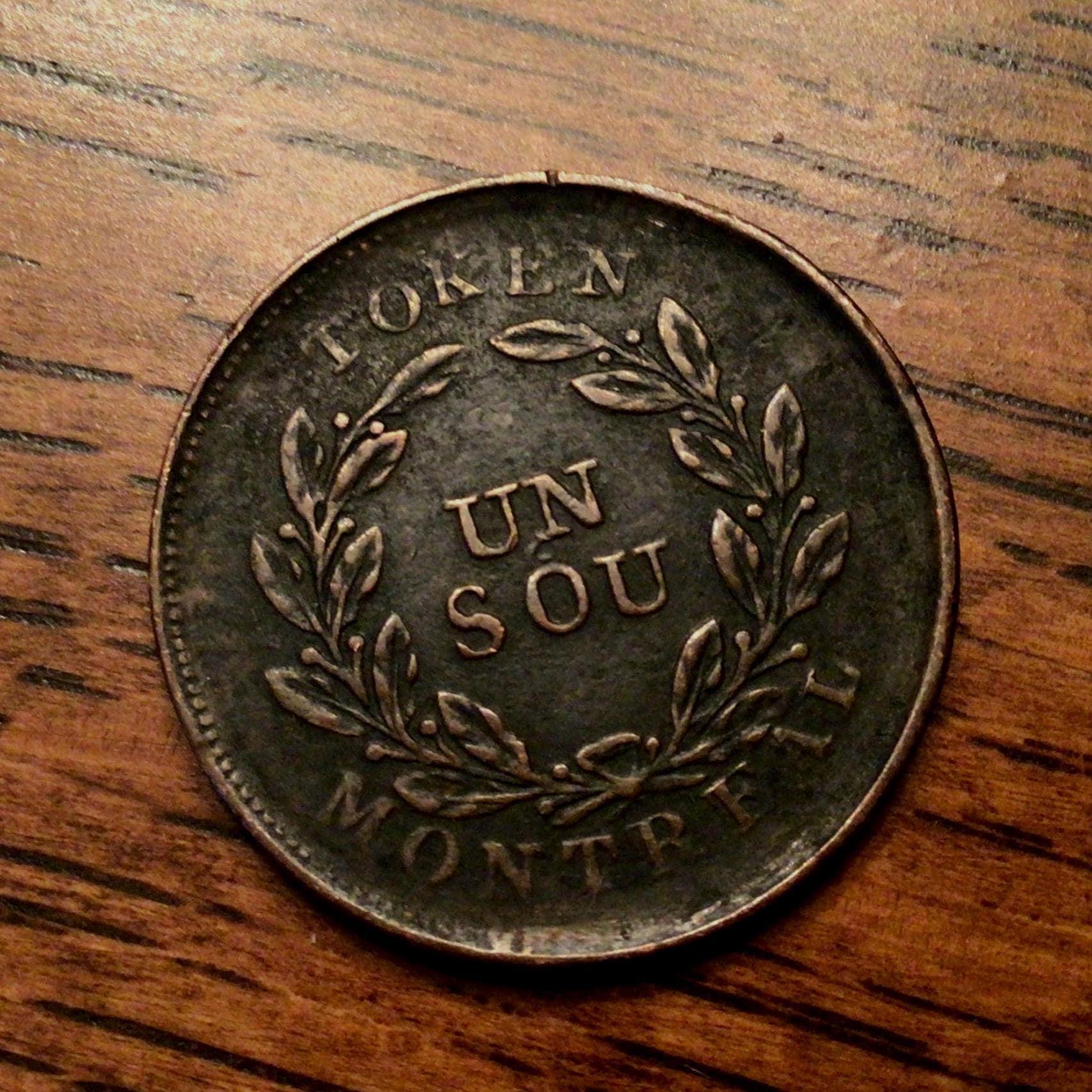 1837 Un Sou Montreal Bank Token - Etsy