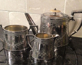 Vintage EP BRASS Silver Plated on Brass 2 Piece Tea Coffee