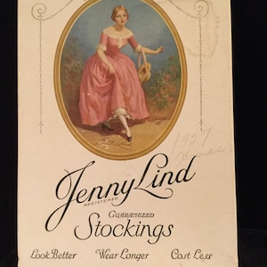 Vintage Jenny Lind Ladies Hosiery Stockings Box