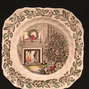 Johnson Brothers Merry Christmas Dinner Plate 1950 S Etsy