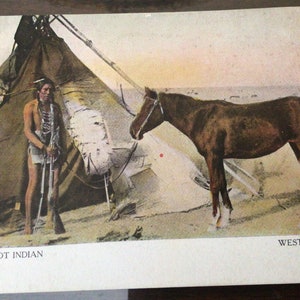 Carte postale souvenir canadienne Blackfoot Indian