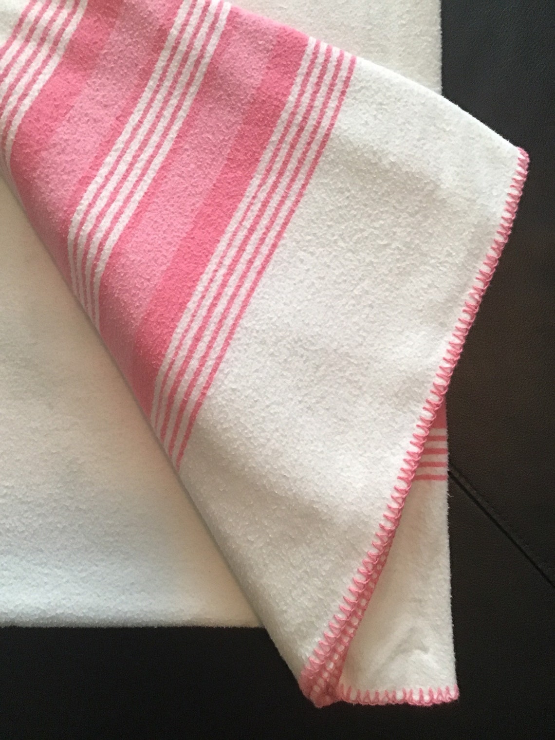Texmade Pink Stripe Flannel Flat Sheet Etsy