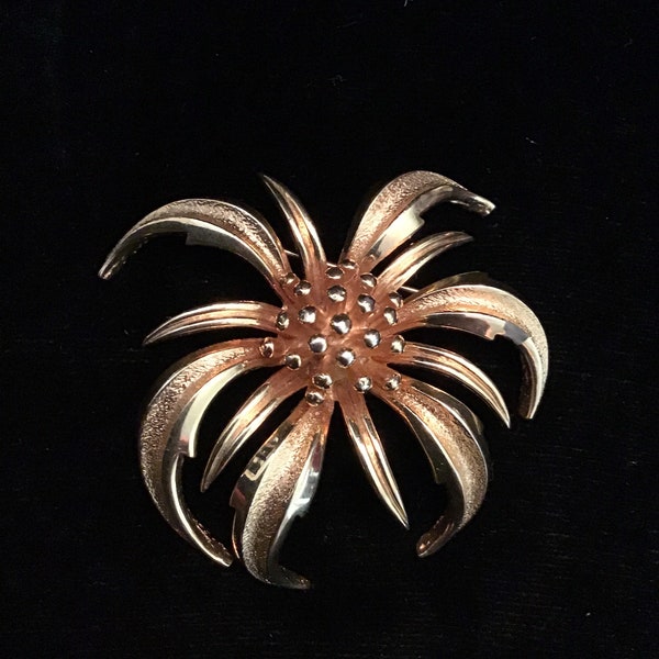 Marboux Gold Tone Flower Brooch