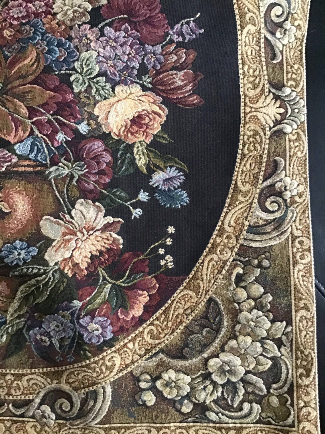 large floral tapestry