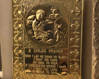 A Child’s Prayer Peerage Brass Wall Plaque