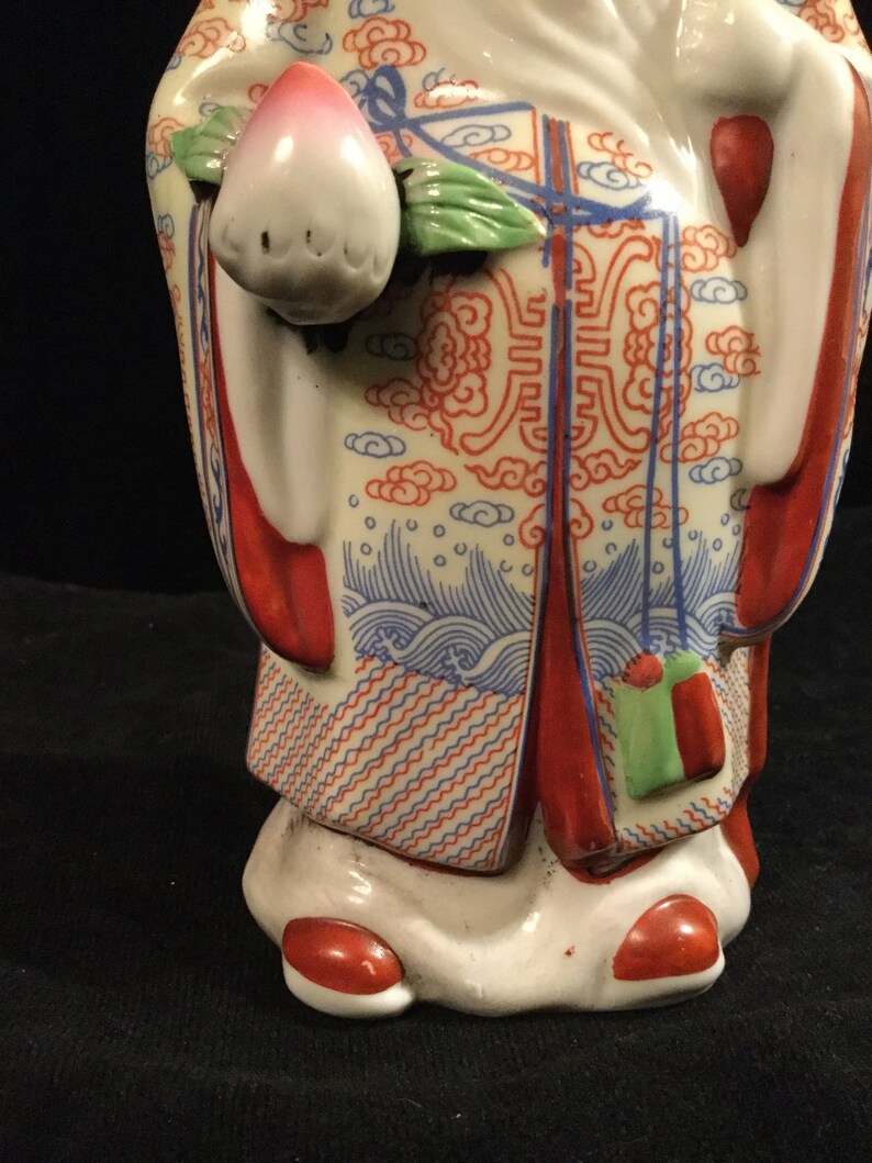 Porcelain Shou Xing God of Longevity Figurine Etsy