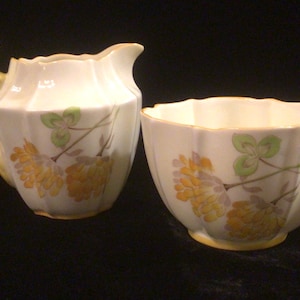 Paragon Single Warrant Yellow Floral Creamer and Sugar Bowl Set