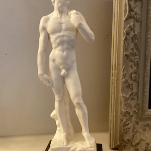 Santini Italy Alabaster Statuette of Michelangelo’s David
