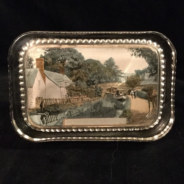 Antique Glass Paperweight Photograph of Wales