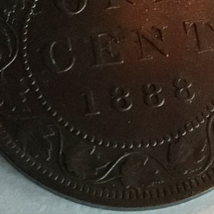 1859 Canada Large Cent Coin , Canadian One Cent, Queen Victoria 