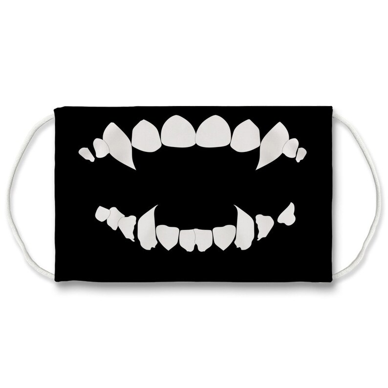 Scary Teeth Mask Sublimation Face Mask With Mouth and Nose Etsy