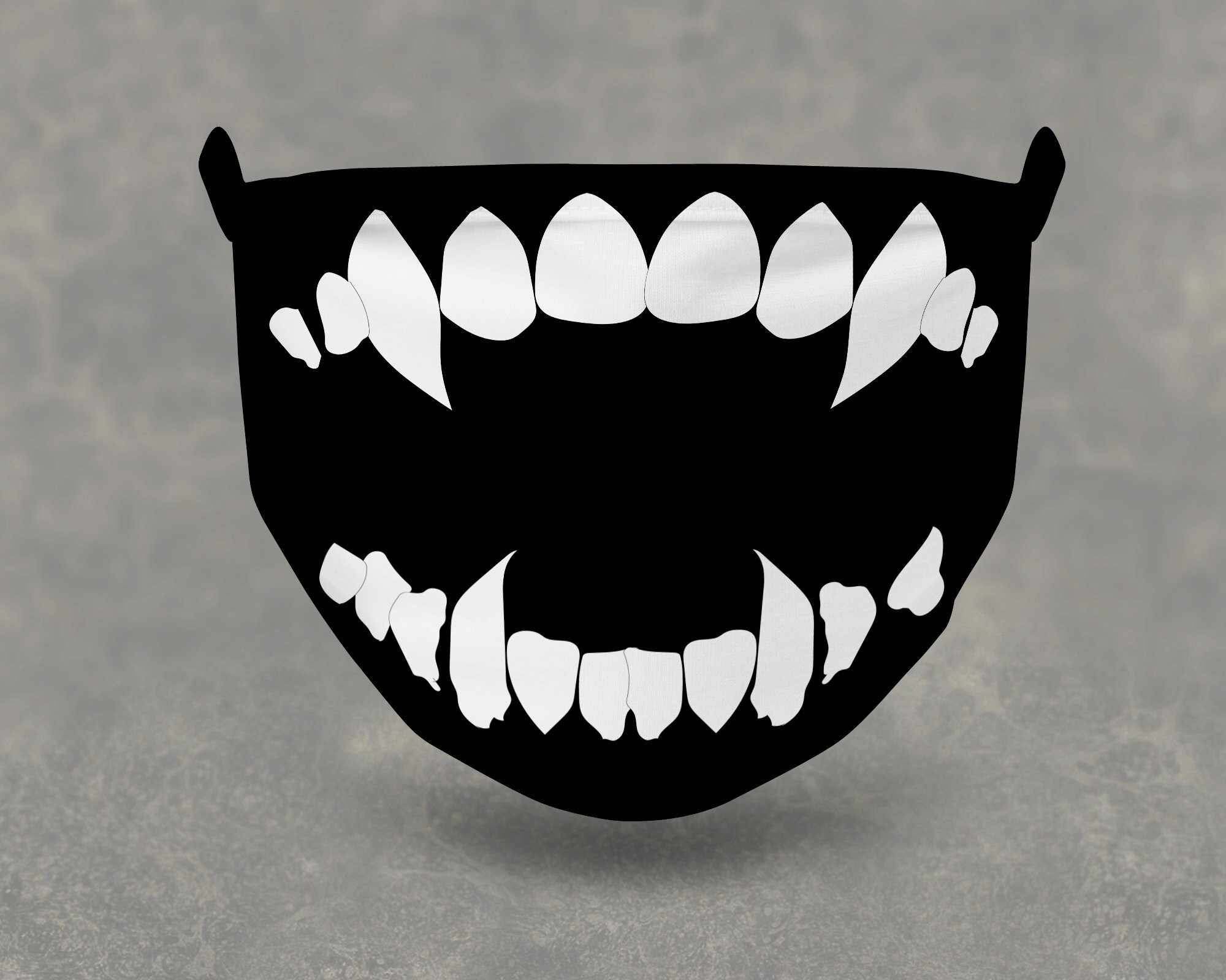 Scary Teeth Mask Sublimation Face Mask With Mouth and Nose Etsy Canada