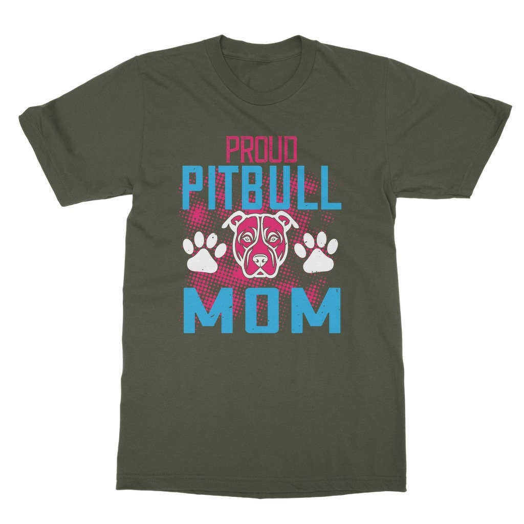 Proud pitbull mom Classic Adult T-Shirt | Etsy