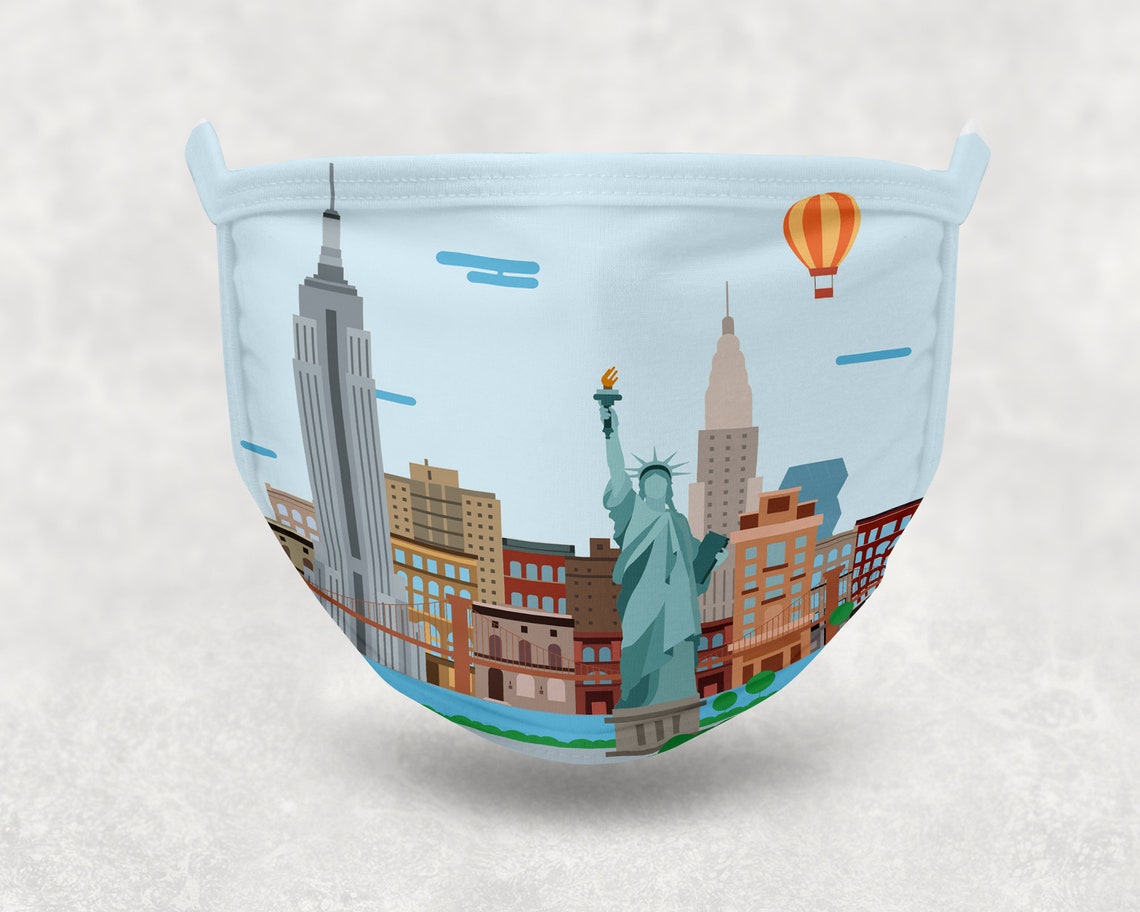 SKYLINE FACE MASK New York Face Mask comes with Nose Wire Etsy