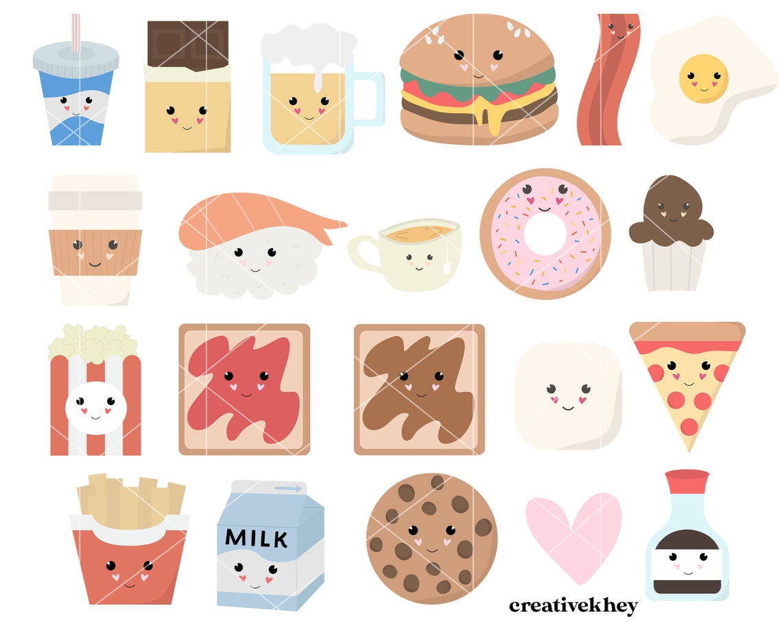 Perfect Match Clipart, Kawaii Food Clipart, Cute Food Clipart, Best ...