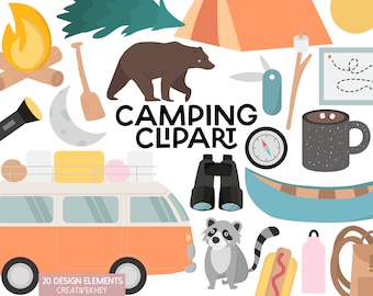 Camping PNG, Camping Clipart, Tent Clip Art, Campfire Clipart, Summertime PNG