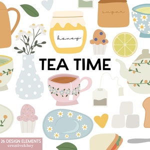 Tea Time Clipart, Tea Party Clipart, Tea Illustrations, Tea PNG