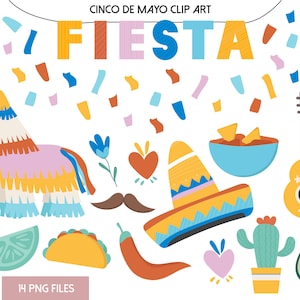 Fiesta Clipart, Cinco De Mayo Clipart, Cinco de Mayo PNG, Fiesta PNG, Mexican Clip Art