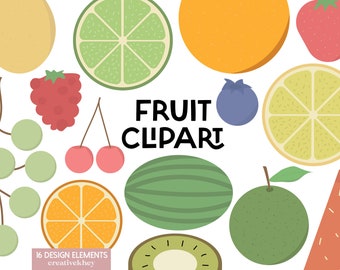 Fruit Clipart, Fruit PNG, Watermelon Clipart, Lemon Clipart, Strawberry, Kiwi, Lime