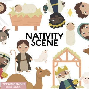 Krippe Clipart, Bibel Story Clipart, Sonntag Schule Clipart, Baby Jesus Clipart, Weihnachtsgeschichte Clipart