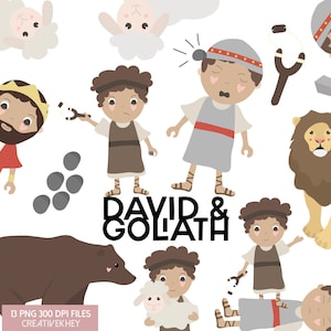 David und Goliath Clipart, Bibel Story Clipart, Sonntag Schule Clipart, King David Clipart