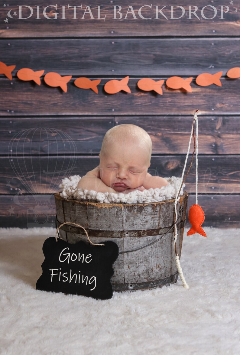 Fishing Newborn Digital Backdrop newborn Photography Prop. Etsy