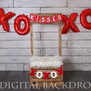 Valentine's Day Digital Backdrops/Props (Newborn Photography Prop. Newborn Digital Prop. Kissing Booth, xoxo) Digital Download