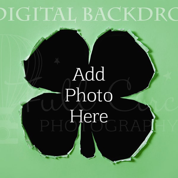 St. Patricks day Digitale Kulissen (Fotografie Rahmen. Digitale Stütze. Zerrissenes Papier, Kleeblatt, Jpg & PNG)