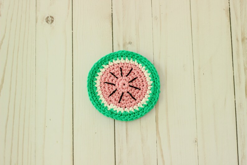 Crochet Fruits Coaster Set, Citrus Drink Coasters, Crochet Summer Coasters, Lemon Coaster, Grapefruit Coaster, Orange Coaster, Watermelon image 4