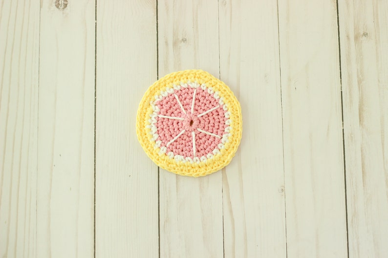 Crochet Fruits Coaster Set, Citrus Drink Coasters, Crochet Summer Coasters, Lemon Coaster, Grapefruit Coaster, Orange Coaster, Watermelon image 5