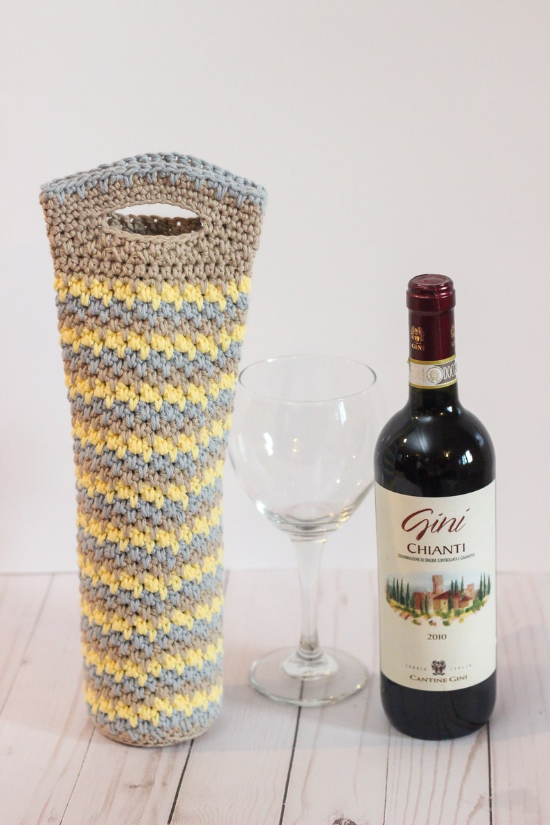 Wine Bottle Cozy Crochet Wine Tote Wine Bottle Bag Wine Etsy