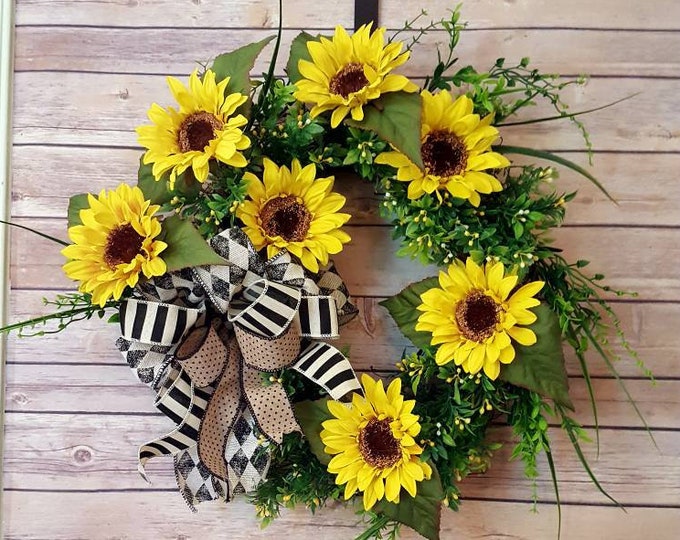 Summer Wreath for Front Door Farmhouse Summer Door Wreath Etsy