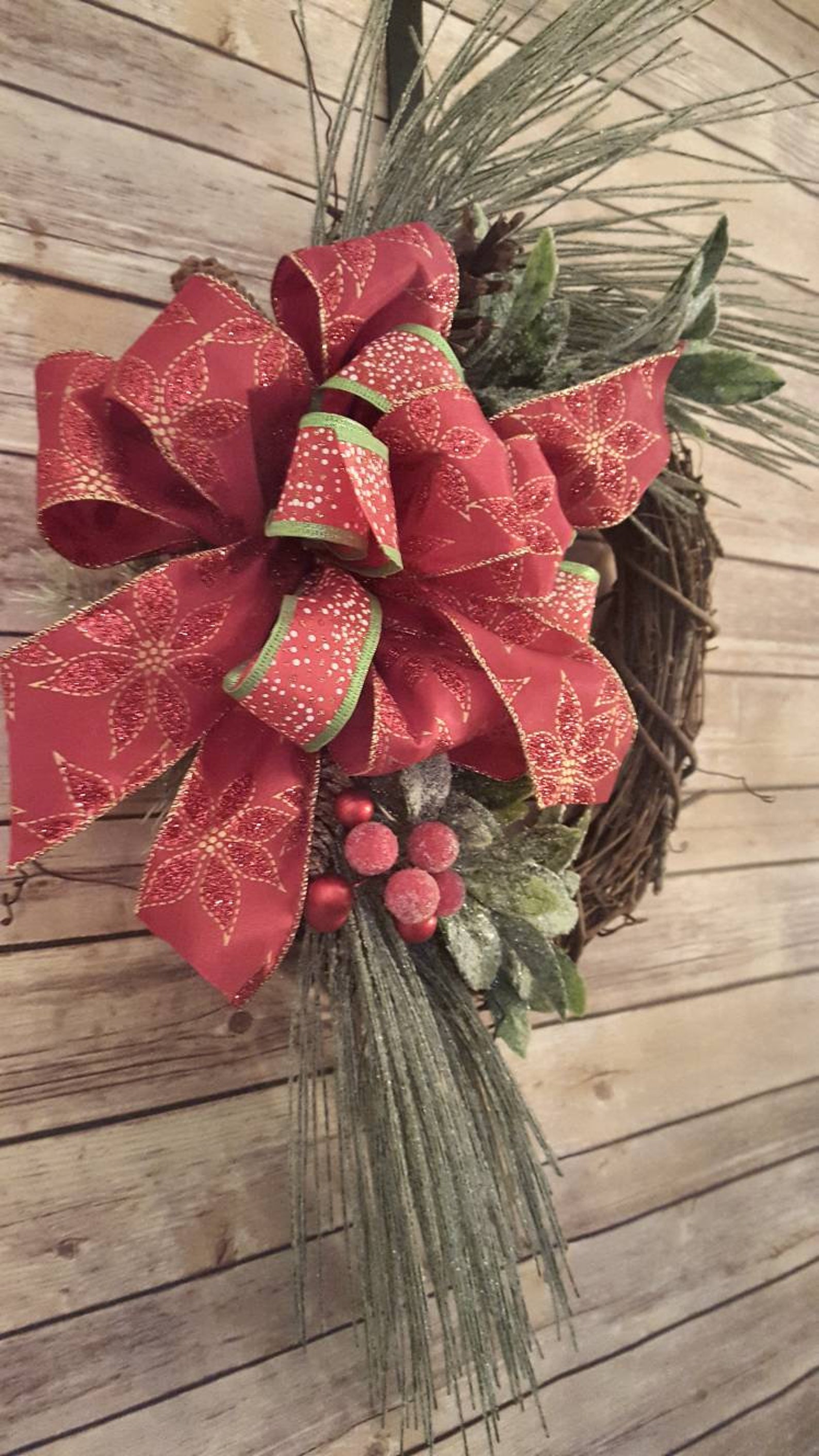 White Pine Winter Wreath White Pine Christmas Wreath Woodsy Etsy