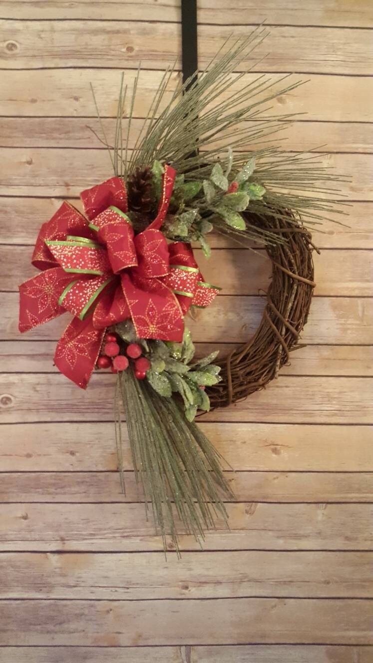 White Pine Winter Wreath White Pine Christmas Wreath Woodsy Etsy