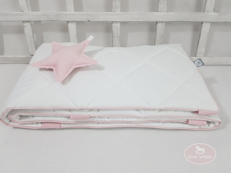 Crib bumper white cot bumper white bumper Etsy