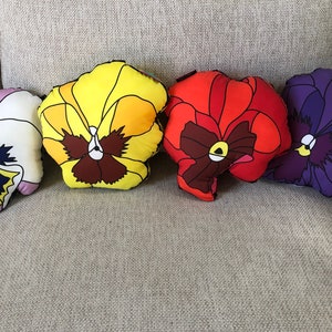 Shaped cushions PANSY FLOWERS Yellow