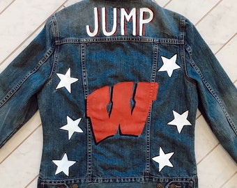 Custom Painted Jean Jacket - University of Wisconsin