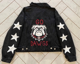 Custom Painted Jean Jacket - University of Georgia