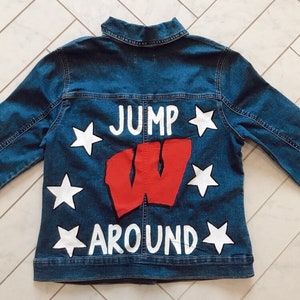 Custom Painted Jean Jacket - University of Wisconsin