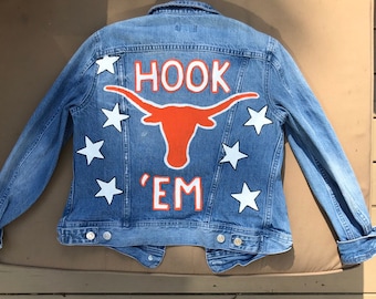 Custom Painted Jean Jacket - University of Texas