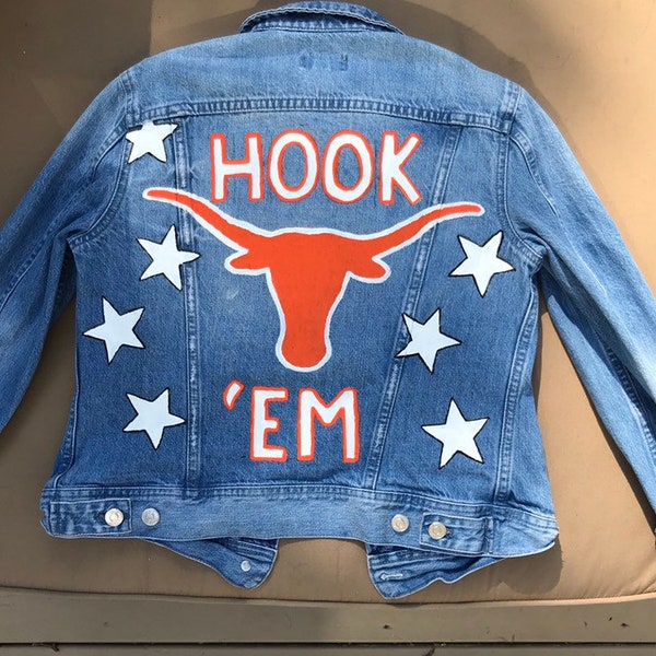 Painted Jean Jacket Etsy