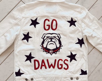 Custom Painted Jean Jacket - University of Georgia