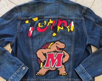 Custom Painted Jean Jacket - University of Maryland