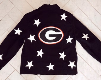 Custom Painted Jean Jacket - University of Georgia