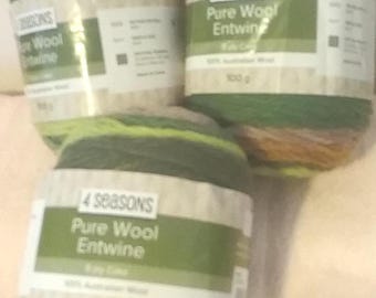 4 Seasons Pure Australian Wool Entwine 8 Ply Knit Yarn - 100 Grams