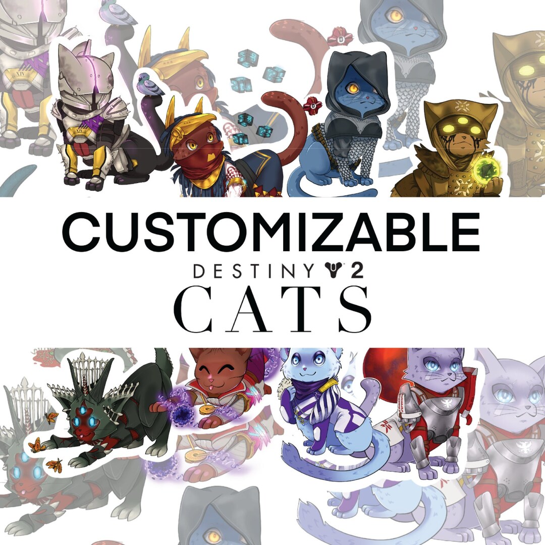 CUSTOMIZABLE Destiny 2 Cat Stickers 2.5in Vinyl Sticker Etsy