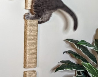Cat Scratching Post / Vertical Scratchers  / Cat Furniture Wall mounted  / Cat Climber Sisal -  3 pack