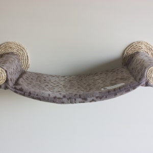 Katzenhängematte, bester Kratzbaum, weiches Katzenbett, einzigartiges Geschenk für Katzenliebhaber, an der Wand befestigtes schwimmendes Katzenregal, Sitzstange, Katzenhängematte - grauer Leopard