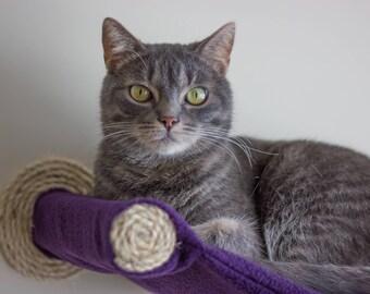 Amaca per gatti viola - Letto per gatti da parete, moderno mobile per gatti