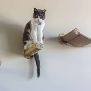 Hamac pour chat avec deux marches en sisal Tan image 2